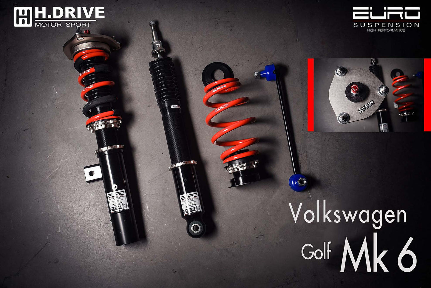 VW GOLF VI (STRUT 54.5) FWD MK6/V6 08-13 - H. Drive Euro R Spec Coilovers