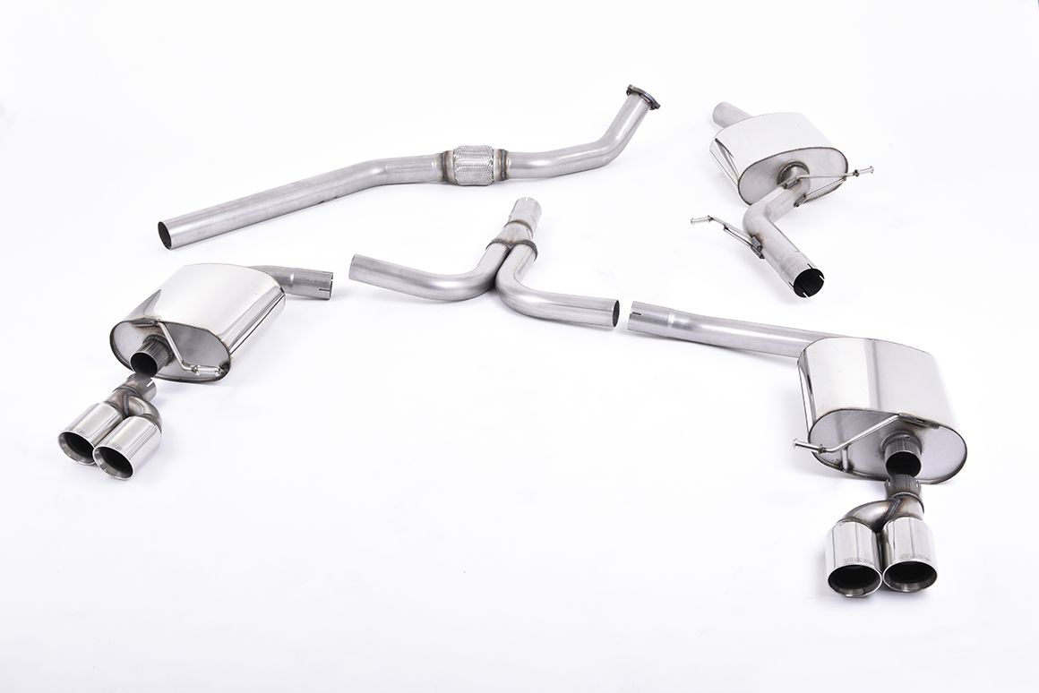 Milltek Sport  Cat-back Exhaust - 2008 - 2011 Audi  A4  2.0 TFSI S line B8 (2WD and quattro manual-only) Saloon & Avant