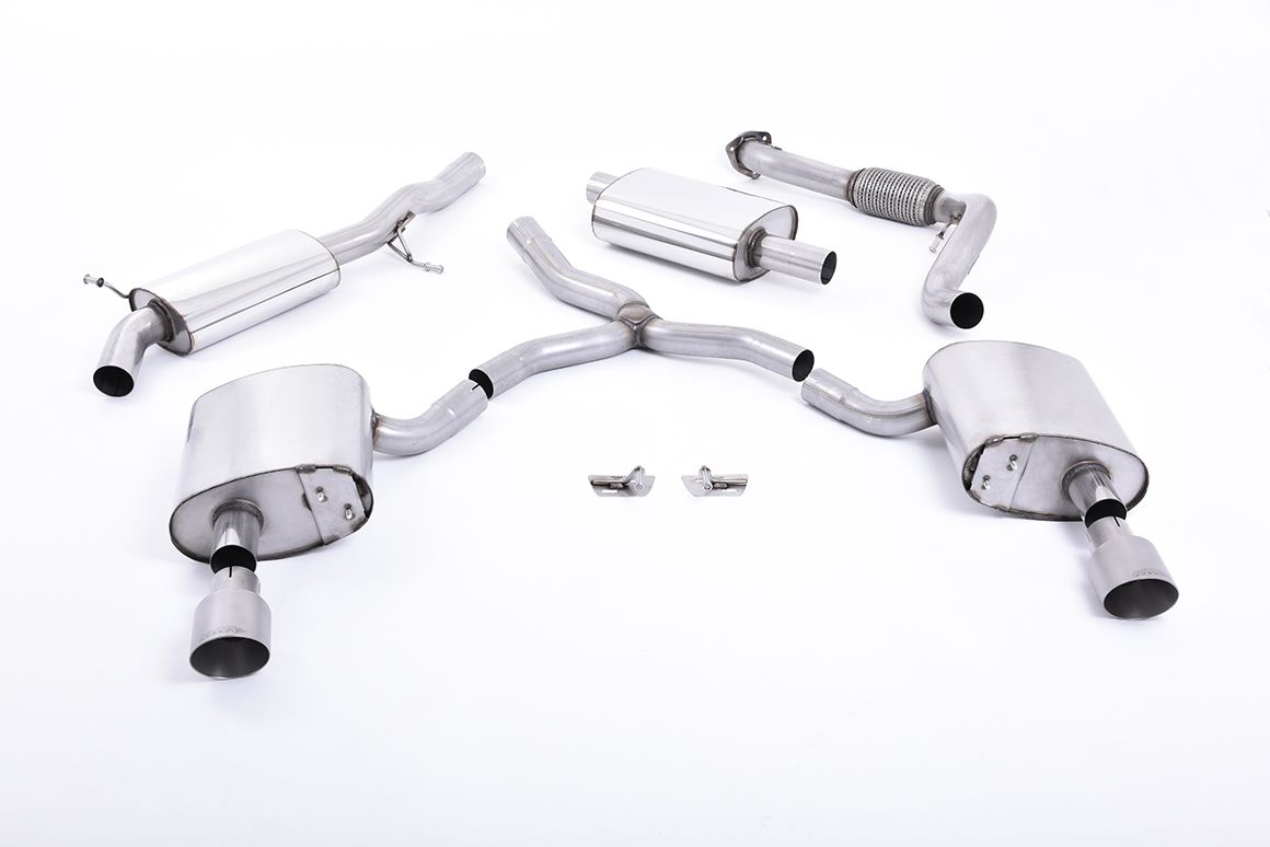 Milltek Sport  Cat-back Exhaust - 2016 - 2025 Audi  A4  2.0 TFSI B9 Quattro Saloon & Avant (Non OPF/GPF Models inc Mild Hybrid & Without Brace Bars)