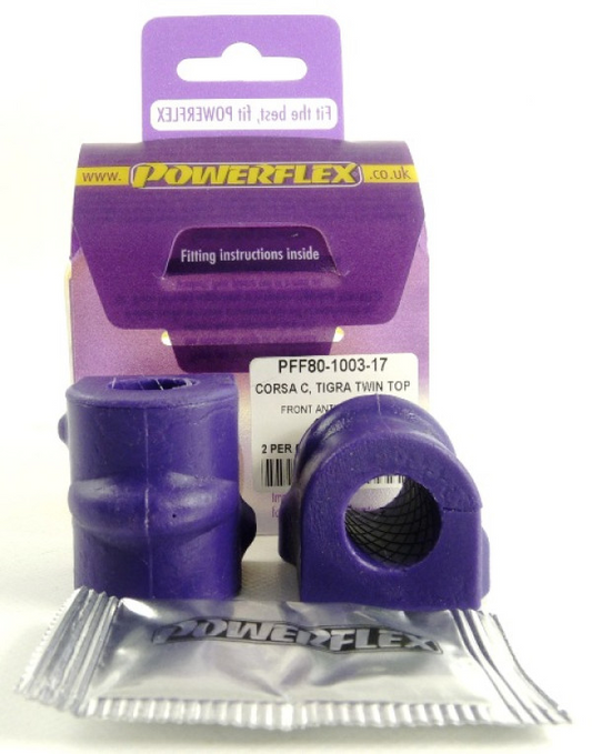 Powerflex - Vauxhall / Opel TIGRA MODELS Tigra Twin Top B (2004-2009) Front Anti Roll Bar Bush 17mm