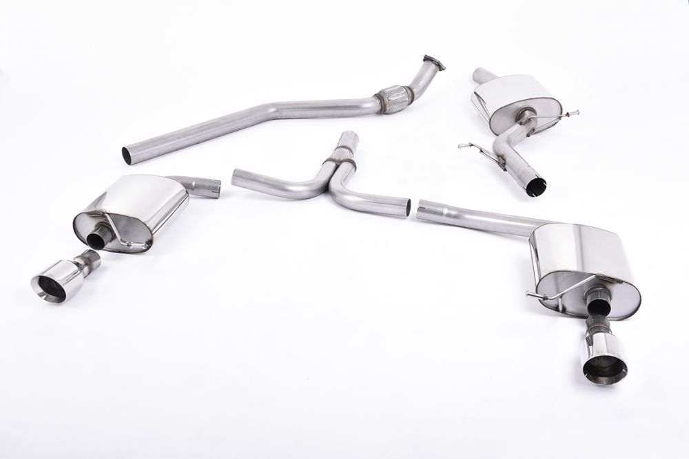 Milltek Sport  Cat-back Exhaust - 2008 - 2011 Audi  A4  2.0 TFSI S line B8 (2WD and quattro manual-only) Saloon & Avant